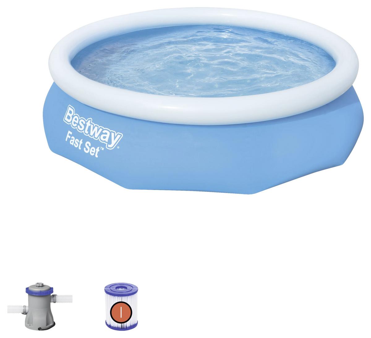 Schwimmbecken Rund Pascha mit Pumpe Ø 305 cm - Blau, Kunststoff (305/76cm) - Bestway