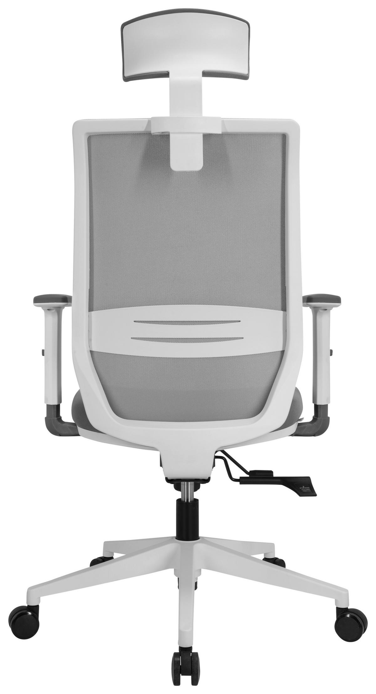 Bürostuhl Profondo Pro Grau/weiß Bis 120 Kg - Weiß/Grau, Basics, Kunststoff/Textil (70/117/62cm) - MID.YOU