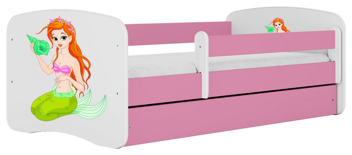 Kinder-/Juniorbett Babydreams inkl. Matratze 80x160 - Pink/Birkefarben, MODERN, Holz/Holzwerkstoff (80/160cm) - MID.YOU