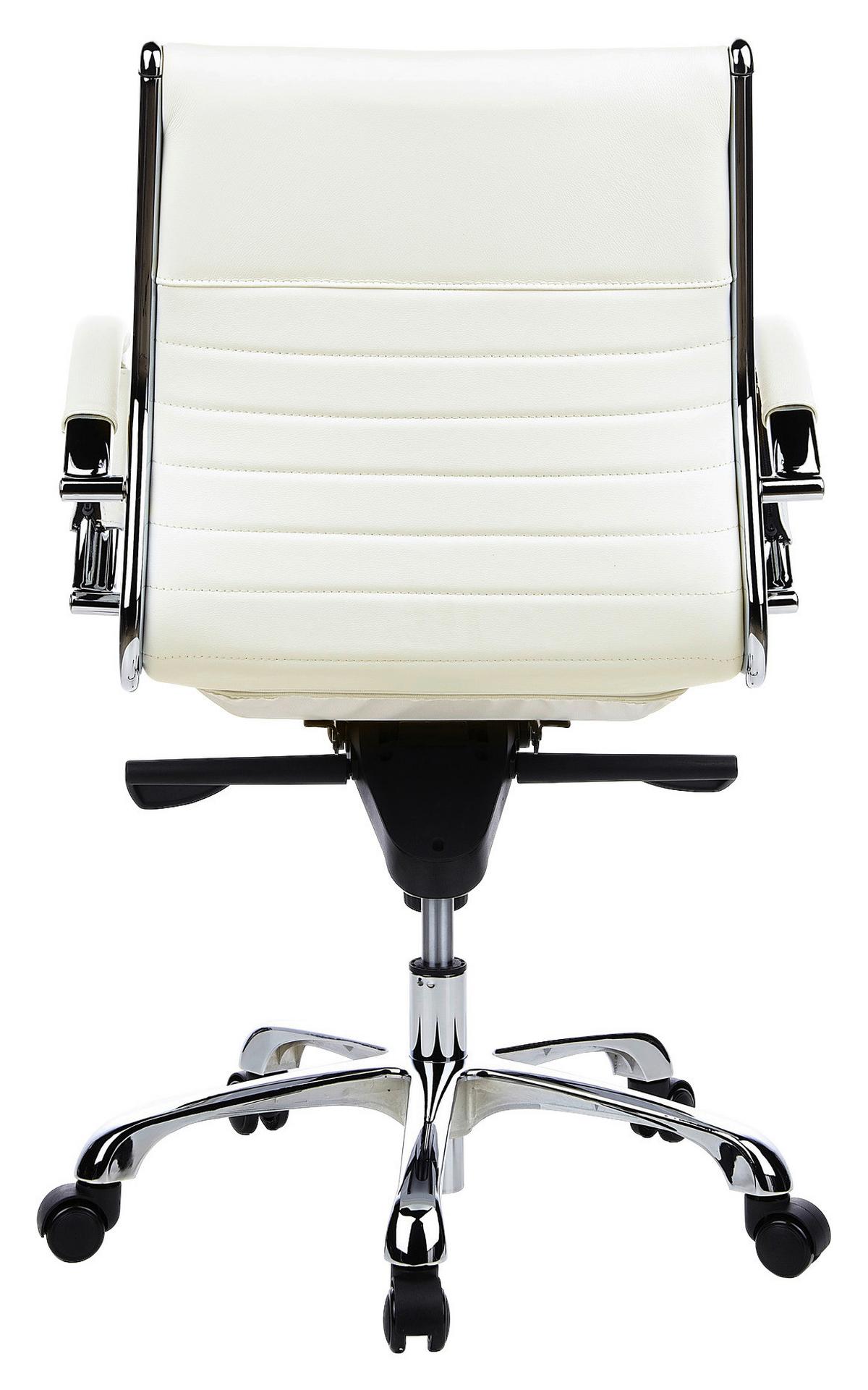 Drehstuhl Parma 10 Cremefarben - Chromfarben/Creme, MODERN, Leder/Kunststoff (60/111/50cm) - MID.YOU