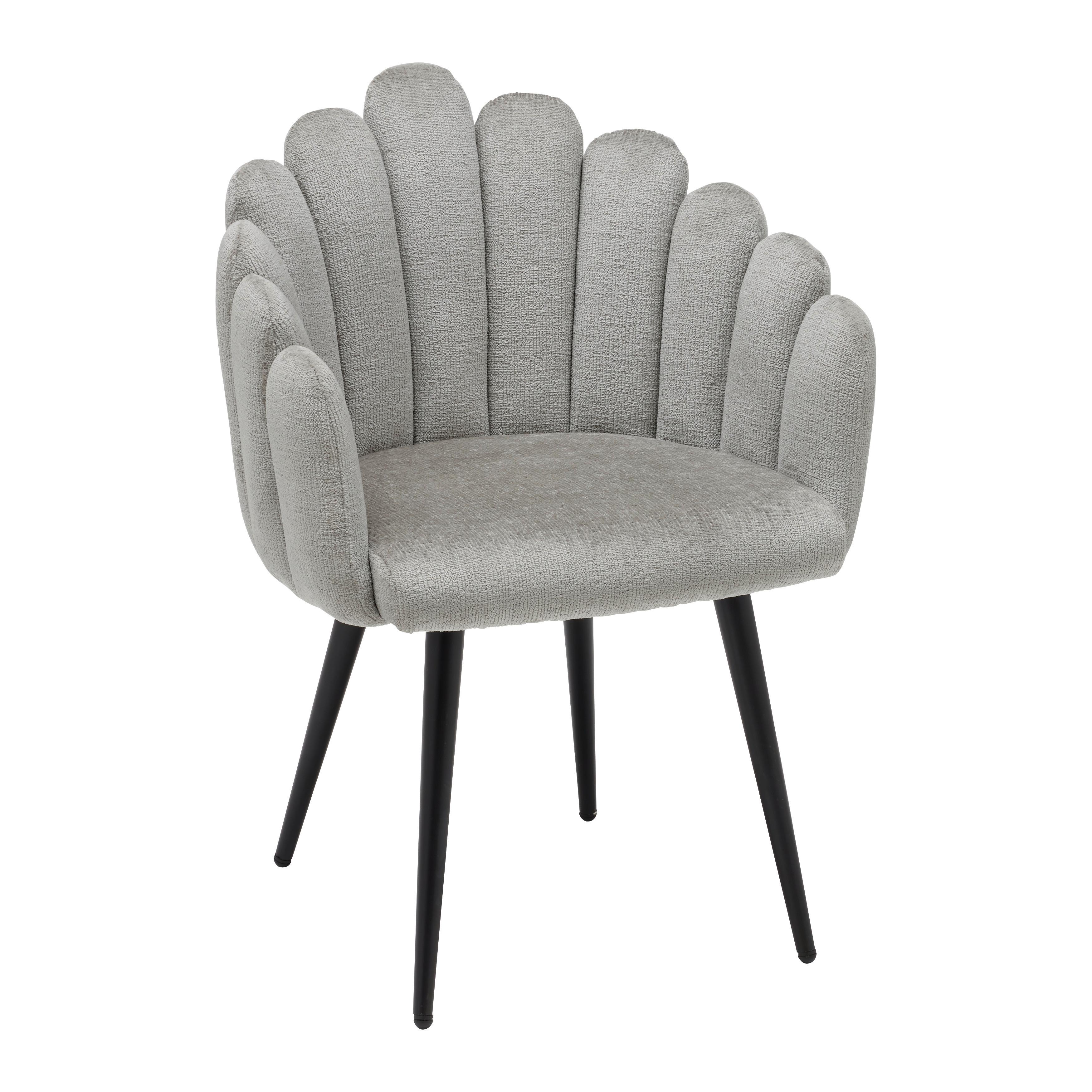 Jídelní křeslo SIBYL šedá - černá/šedohnědá, Romantický / Rustikální, kov/textil (63/84/58cm) - Premium Living
