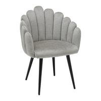 Jídelní křeslo SIBYL šedá - černá/šedohnědá, Romantický / Rustikální, kov/textil (63/84/58cm) - Premium Living