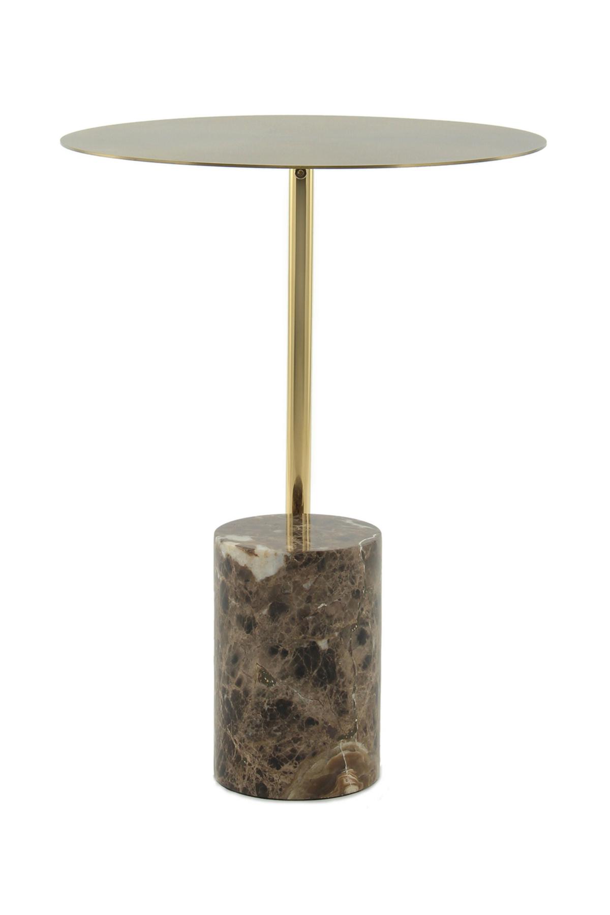 Beistelltisch Rocio 400 Braun / Multi - Design, Stein/Metall (40/40/54cm) - Kayoom