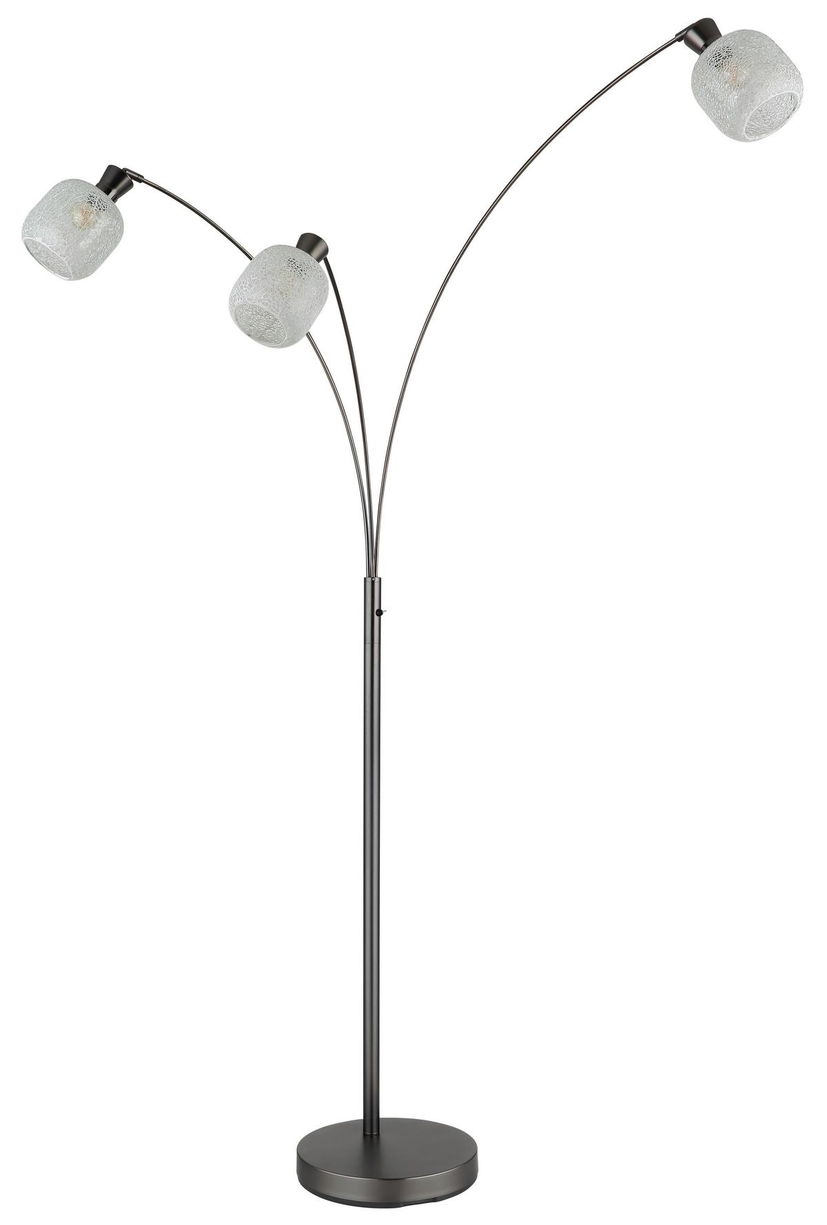 Stehleuchte Exkl. 3xe14 40w - Klar/Schwarzchrom, Design, Glas/Kunststoff (84,5/100/200,5cm) - Globo