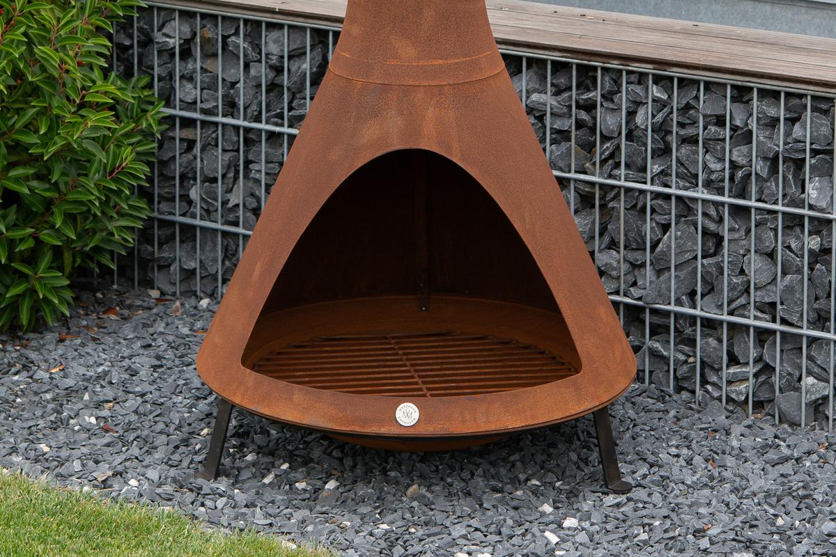 Grillschale Gartenkamin - Rot, KONVENTIONELL, Metall (70/70/160cm)