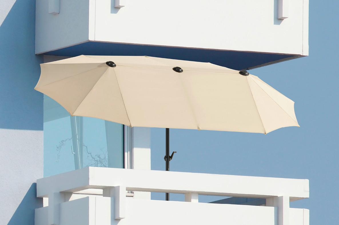 Doppelsonnenschirm Salerno Bht: 300x220x150cm Naturfarben