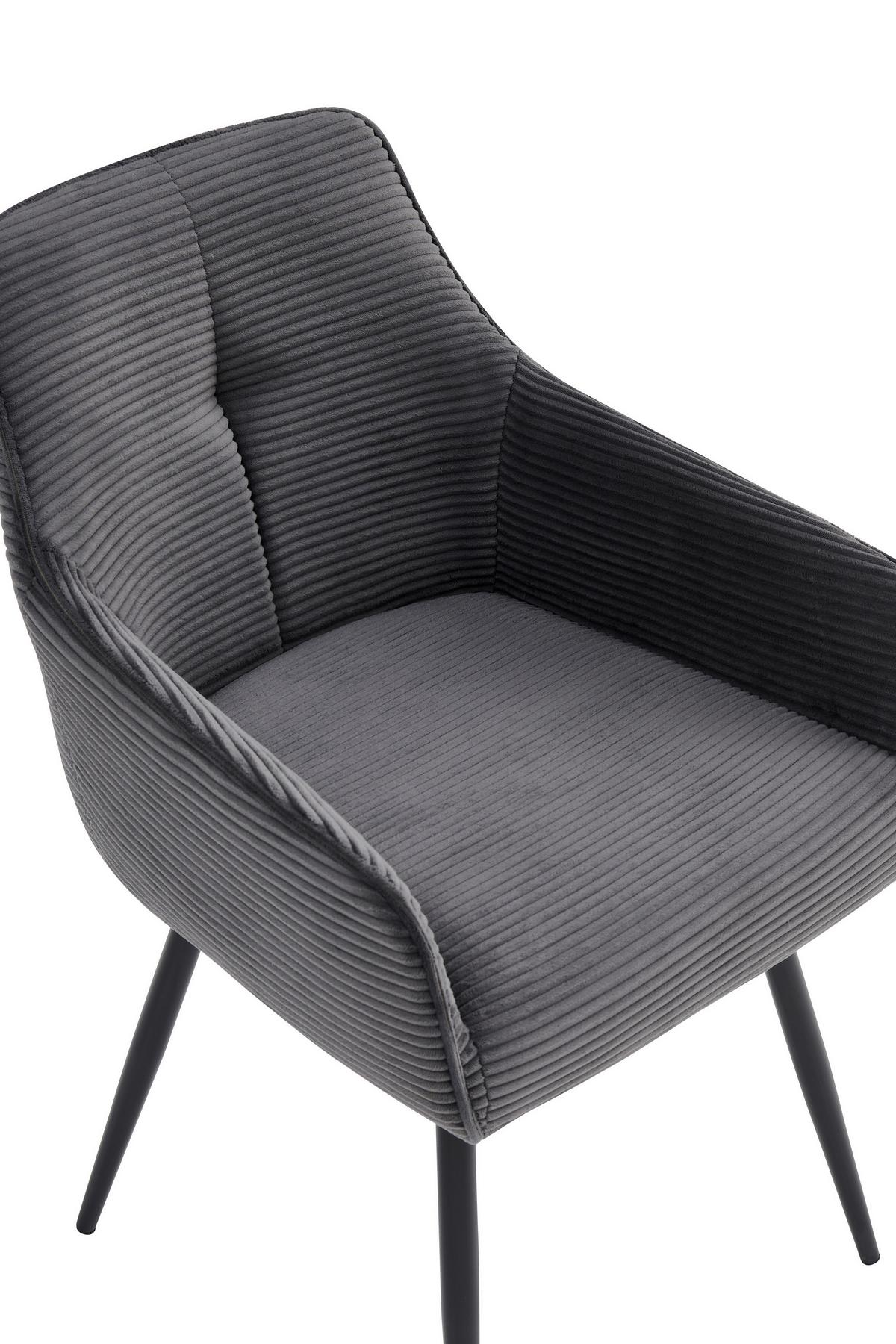 Armlehnstuhl-Set Verona II S 2er-Set - Anthrazit/Schwarz, MODERN, Textil/Metall (55/85/61cm) - MID.YOU