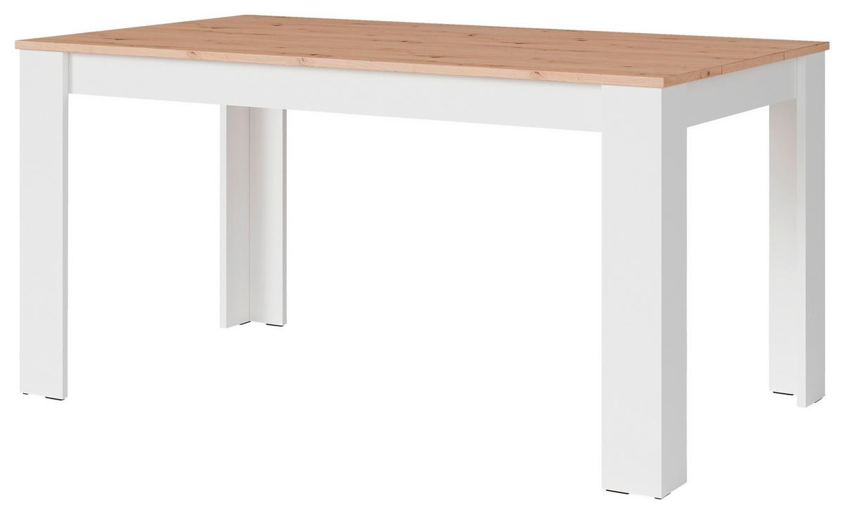Esstisch Nori - Weiß/Eiche Artisan, MODERN, Holzwerkstoff (160/90/75cm) - MID.YOU