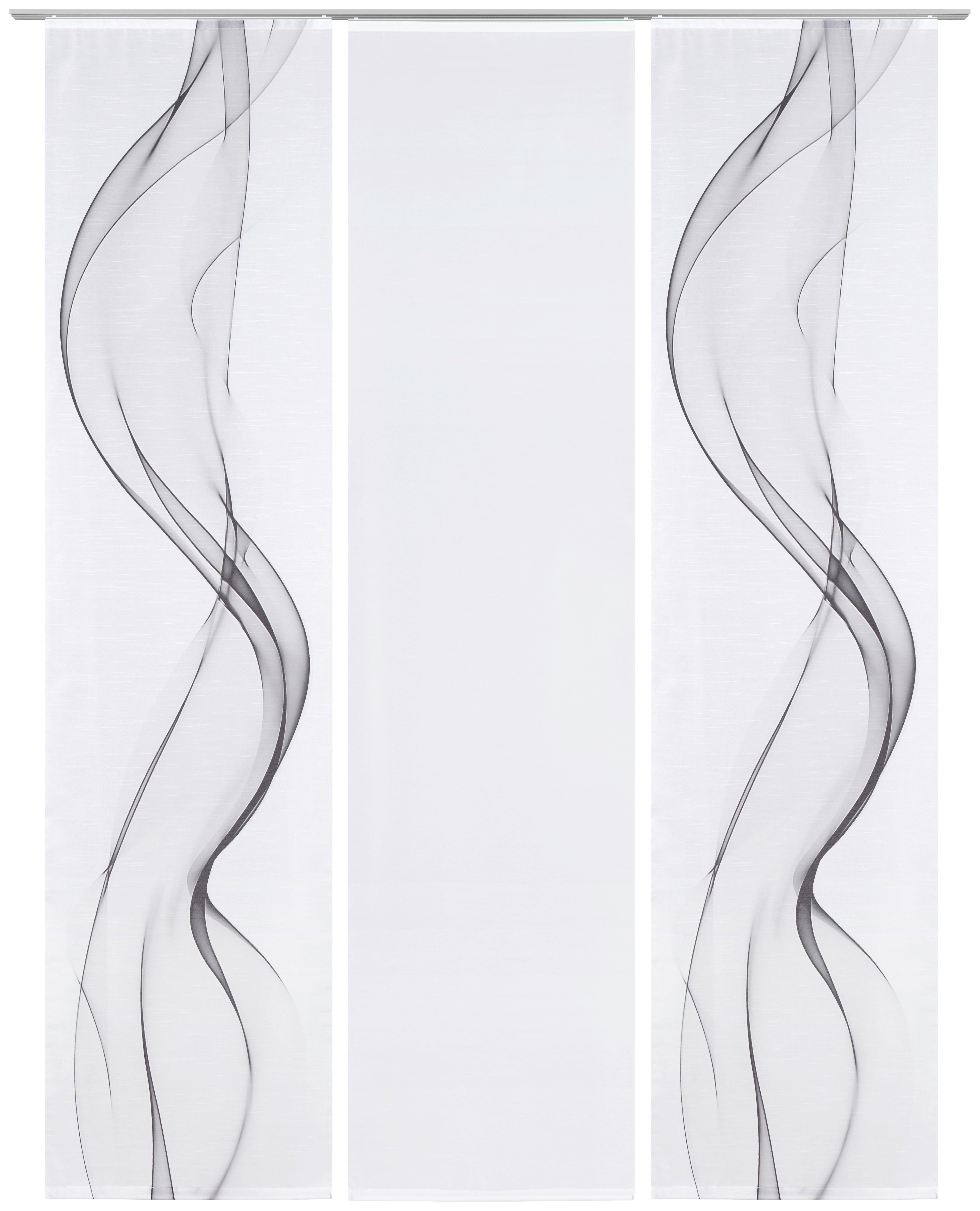 Flächenvorhang Fumaso Grau Weiß B: 60 cm - Weiß/Grau, Design, Textil (60/245cm) - Novel