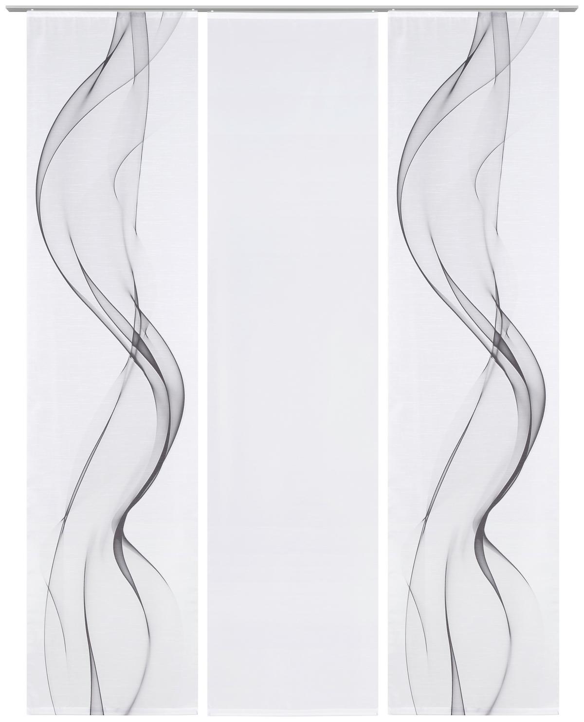 Flächenvorhang Fumaso Grau Weiß B: 60 cm - Weiß/Grau, Design, Textil (60/245cm) - Novel