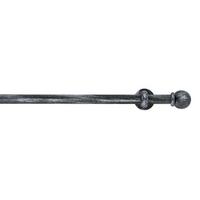 Vorhangstange Schwarz/silberfarben, 250 Cm - Silberfarben/Schwarz, KONVENTIONELL, Metall (250cm)