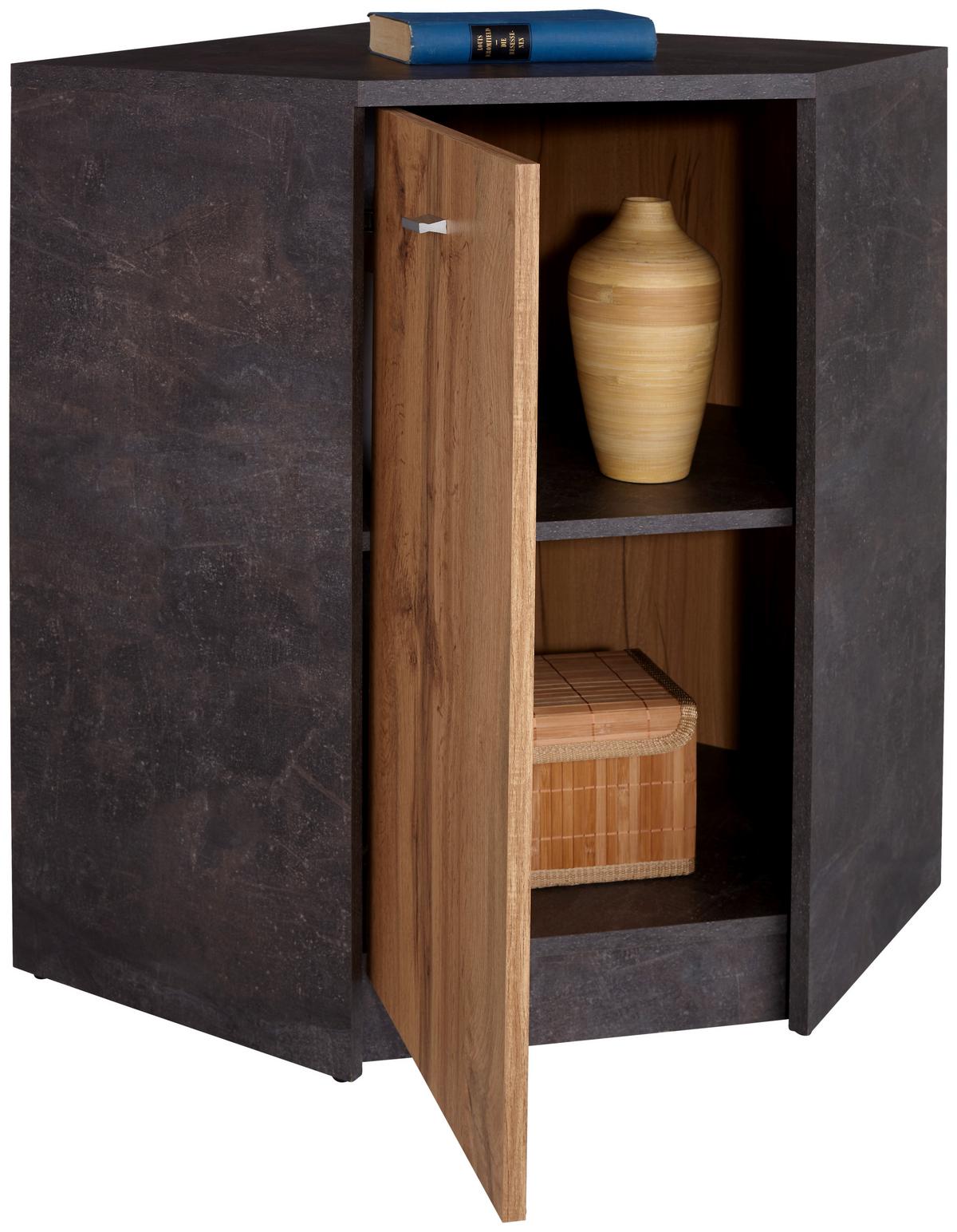 Kommode B: 60,9 Cm 4-you, Beton Optik/wotan Eiche Dekor - Eichefarben/Grau, MODERN, Holzwerkstoff (60,9/85,4/60,9cm)