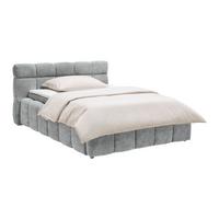 Čalúnená posteľ MONTE 140x200, sivá - čierna/sivá, Konventionell, textil/plast (140/200cm) - Based