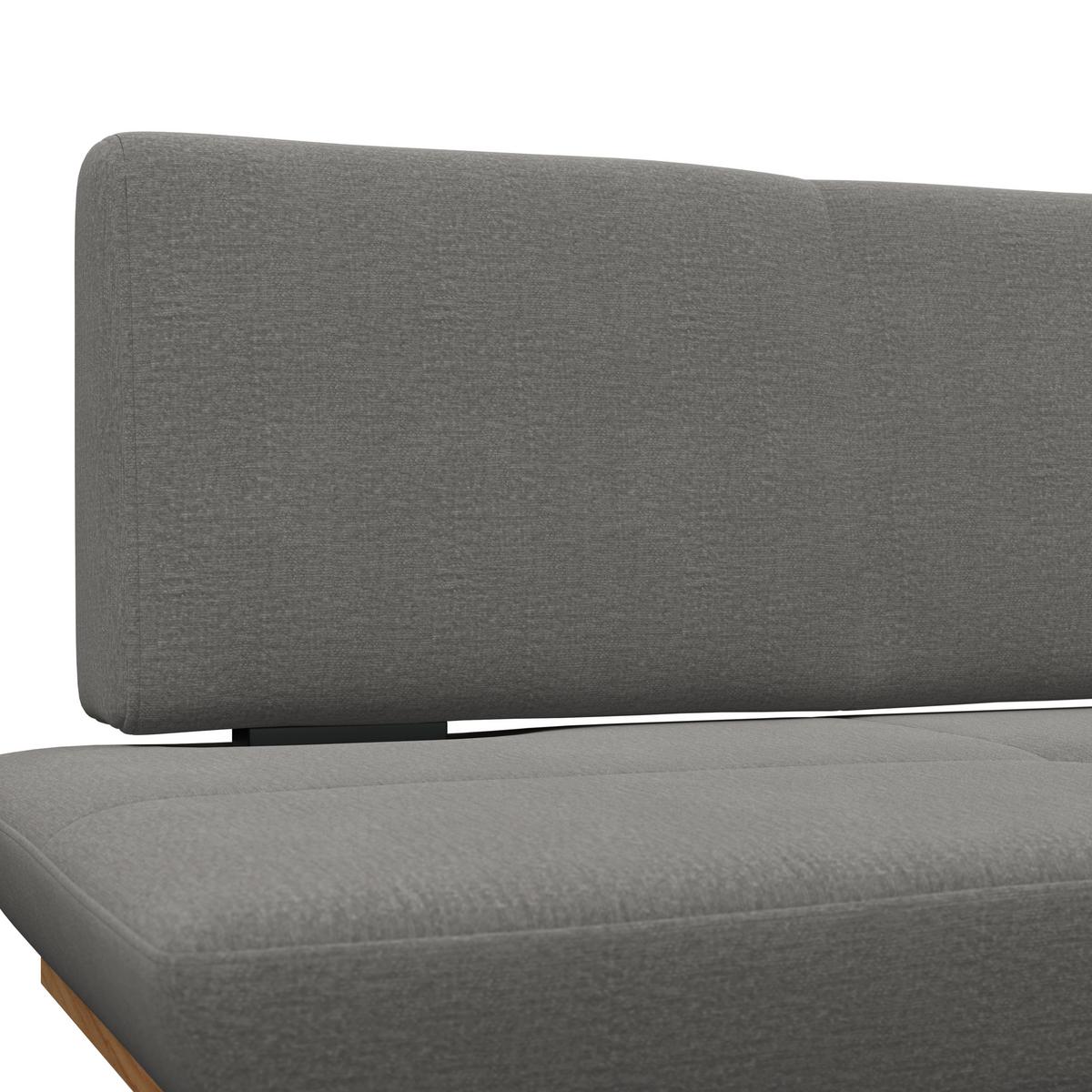 Sitzbank Tristan Webstoff grau, B: 170cm - Schwarz/Grau, MODERN, Holz/Textil (170/48/90cm) - James Wood