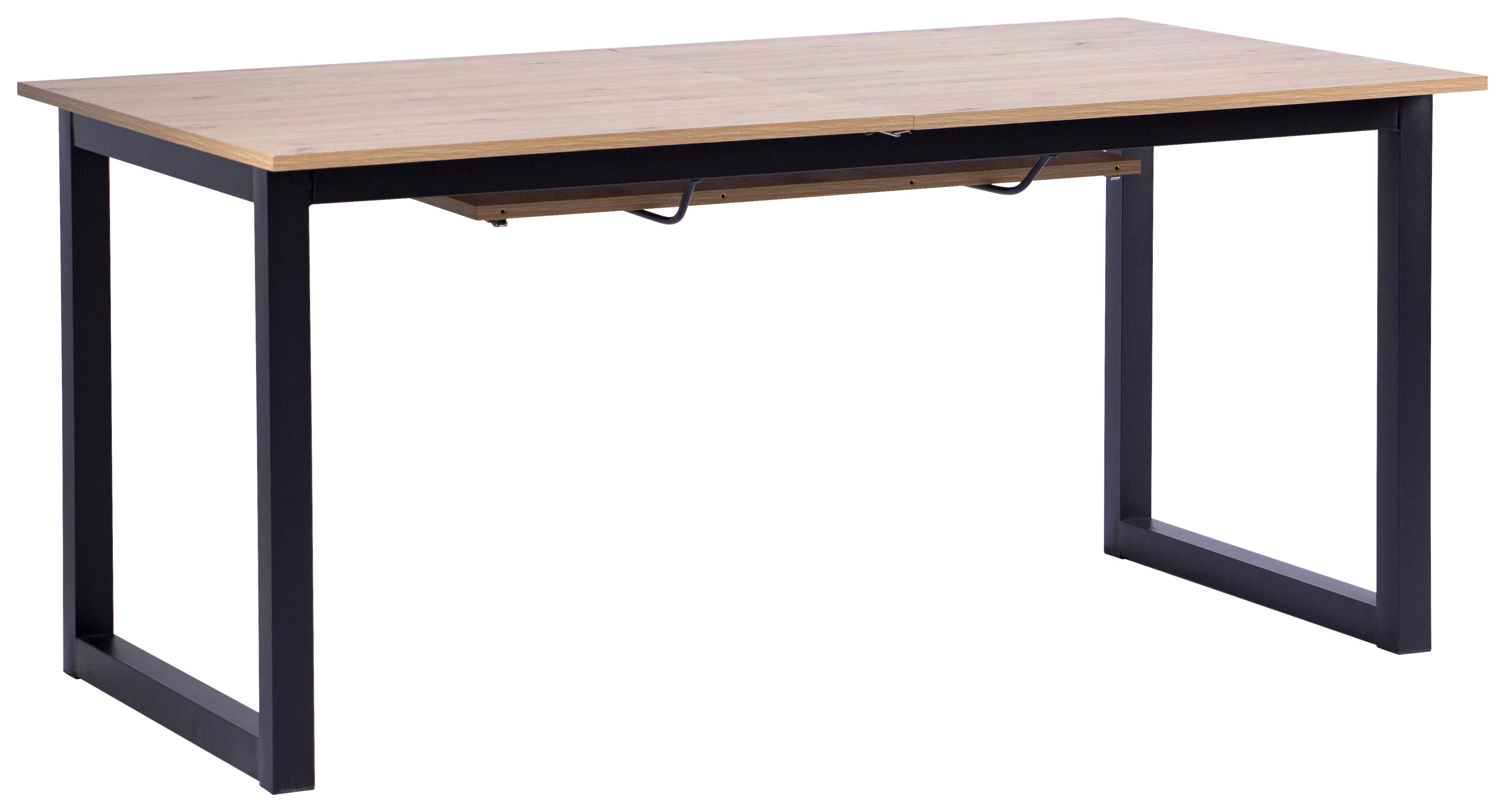 Ausziehtisch Dean 160 Az 160-200x76x90 Cm Eiche - Schwarz/Eiche Artisan, KONVENTIONELL, Holzwerkstoff/Metall (160-200/76/90cm) - MID.YOU