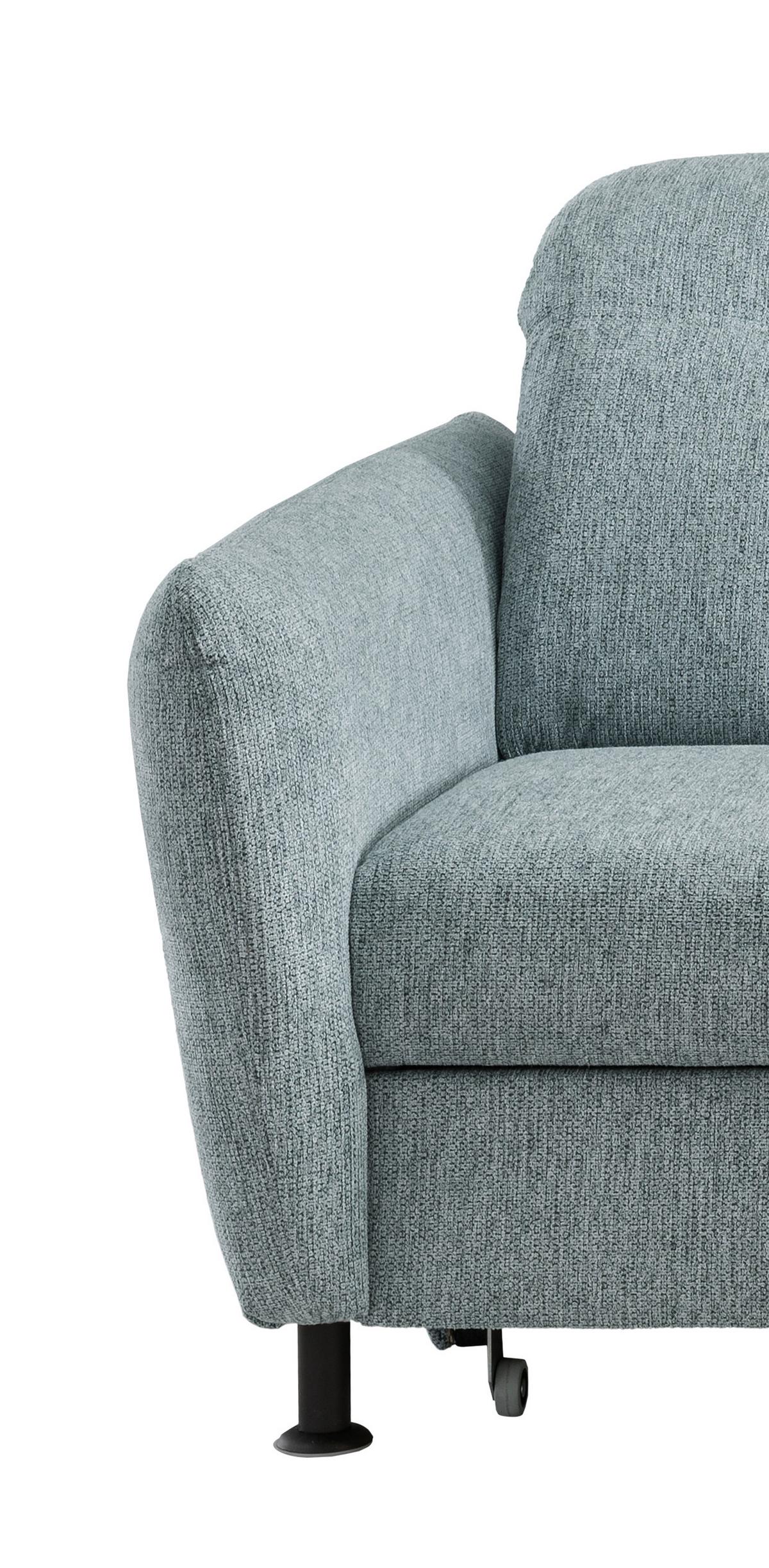 Ecksofa Minori Chenille Mintgrün, S: 267x184 cm - Schwarz/Mintgrün, MODERN, Textil (267/184cm) - Livetastic
