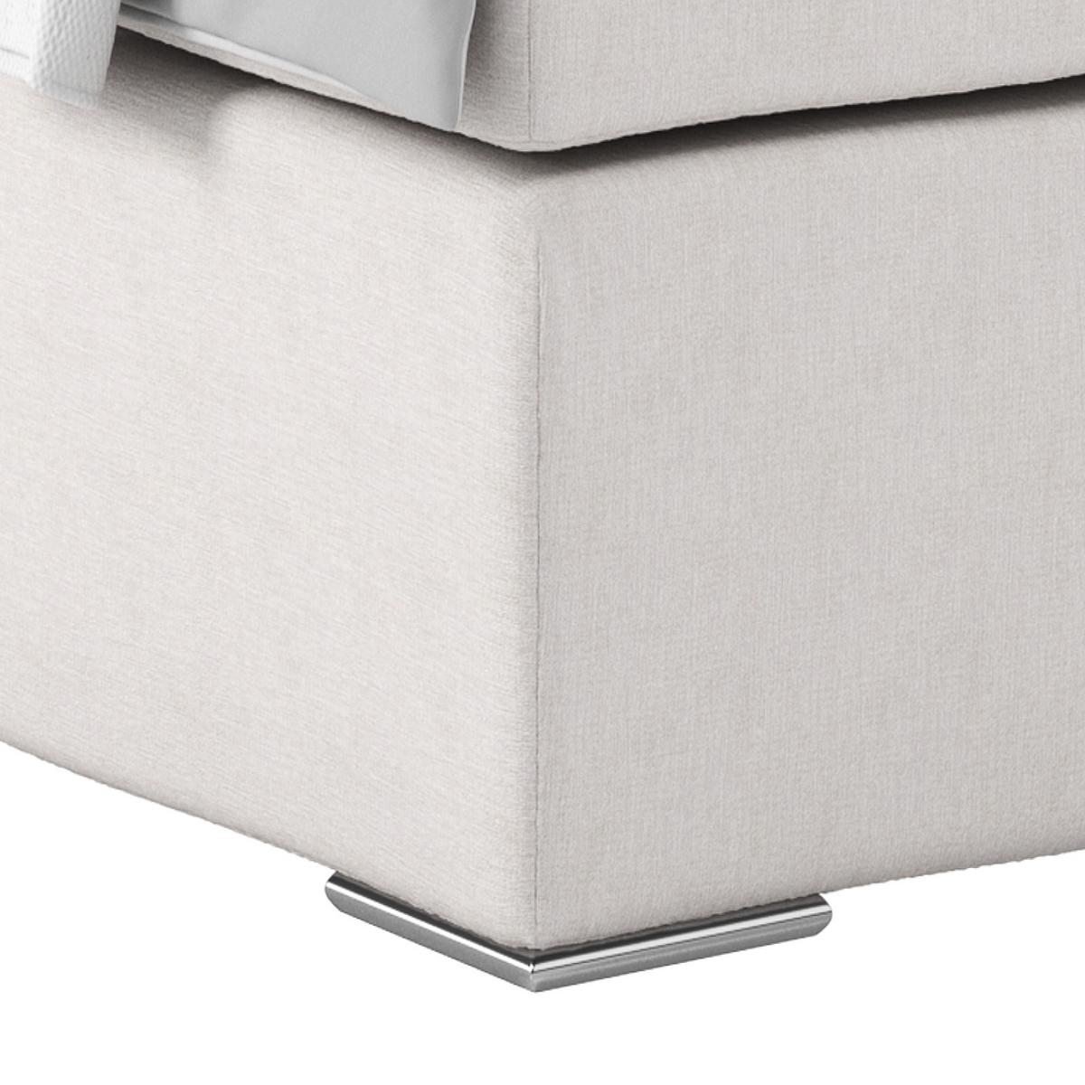 Posteľ Boxspring NERO PL: 140/200 cm, šampanské - piesková/chrómová, Konventionell, kov/textil (140/200cm)