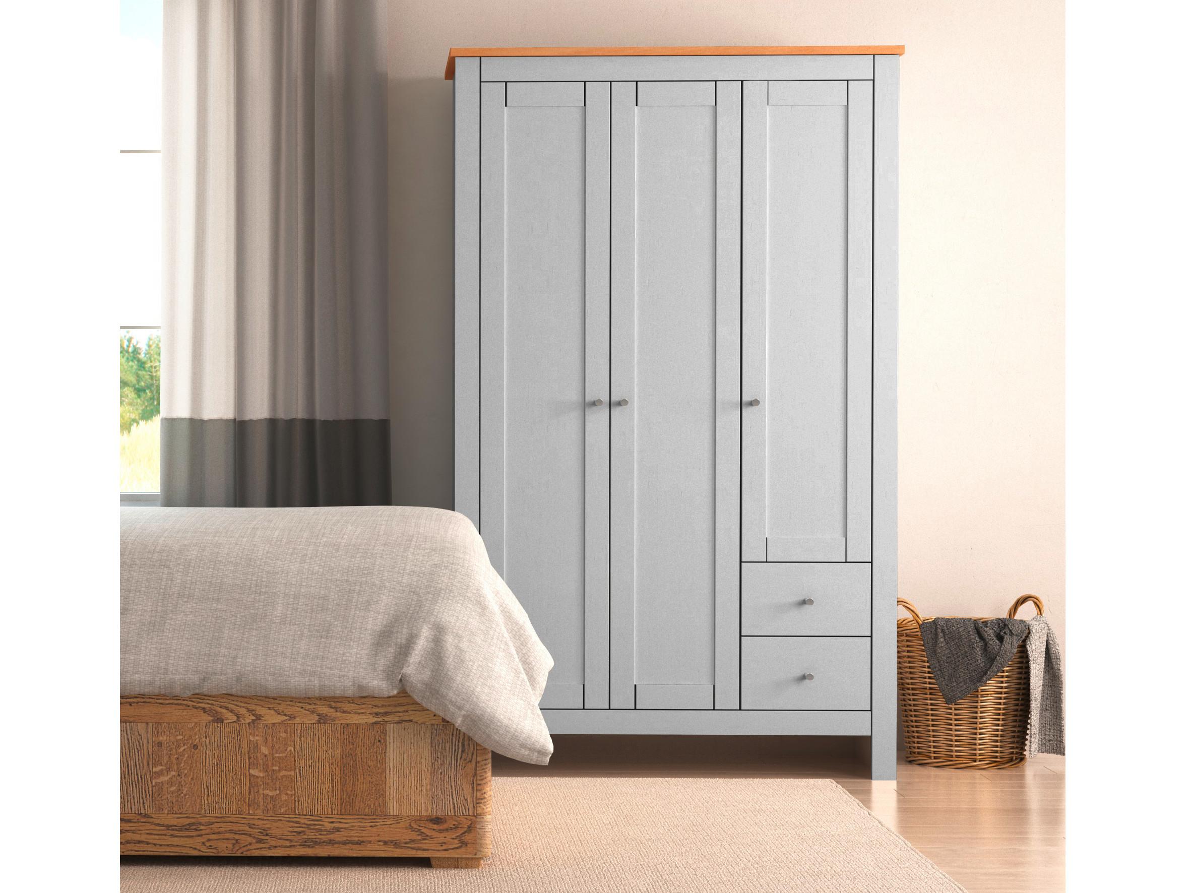 Gaderobenschrank Emerald Grau Eiche Dekor B: 112 Cm - Eichefarben/Grau, Design, Holzwerkstoff (112/180/52cm) - MID.YOU