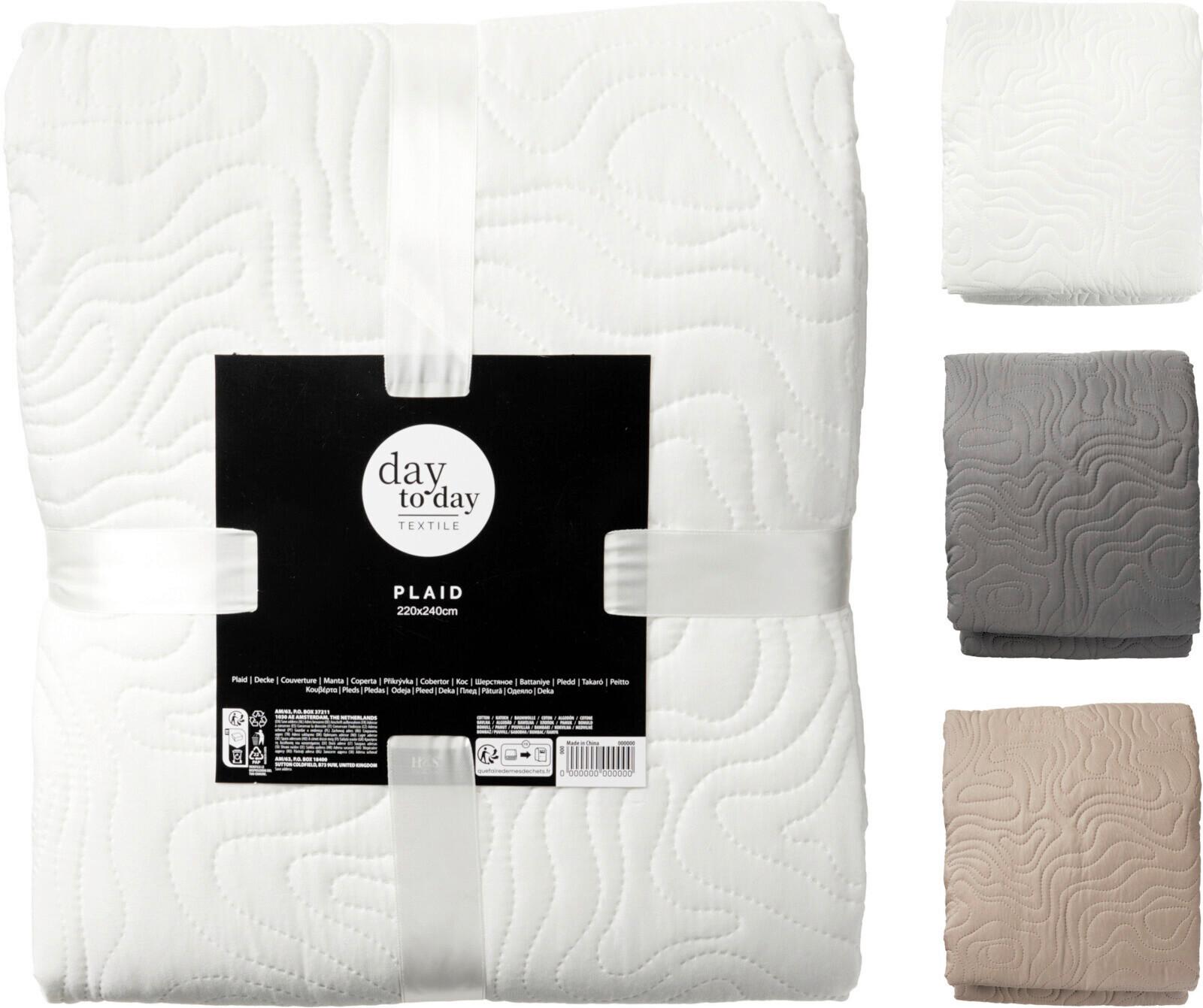 Ágytakaró Kb. 220/240cm - barna/fehér, textil (220/240cm)