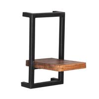 Wandregal Mangoholz/Schwarz B: 20cm - Schwarz/Naturfarben, Design, Holz/Metall (20/35/25cm) - MID.YOU
