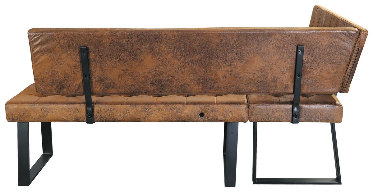 Eckbank Braun Lavik 134x185 cm - Schwarz/Braun, MODERN, Textil/Metall (134/185cm) - MID.YOU