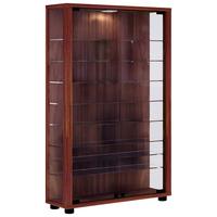 Vitrine Lumo Mini Nussbaumfarben - Transparent/Nussbaumfarben, Design, Glas/Holzwerkstoff (59/90/18cm) - MID.YOU