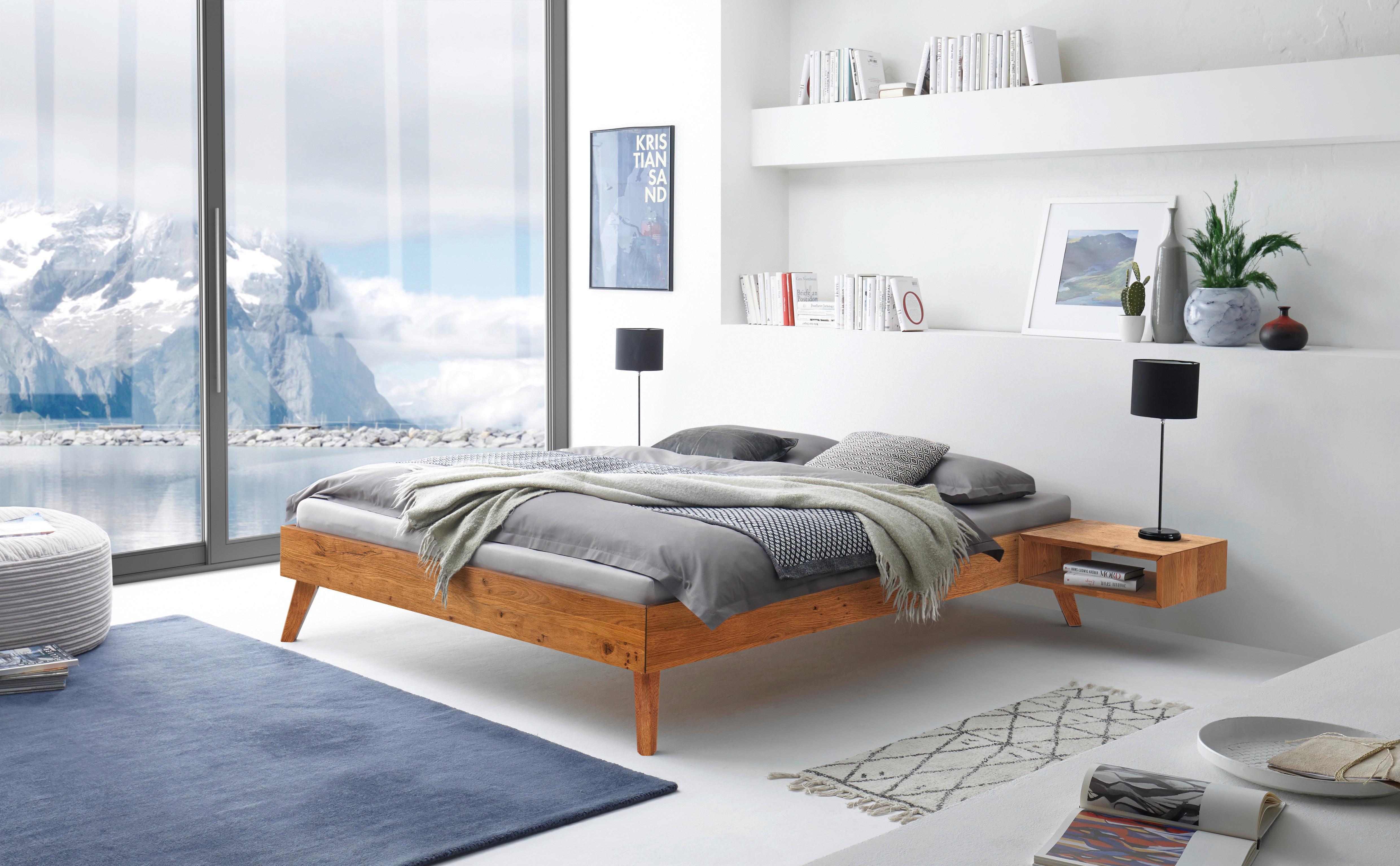 Bett Calvari Wildeiche 120x200 Cm - Wildeiche, KONVENTIONELL, Holz (120/200cm) - Hasena