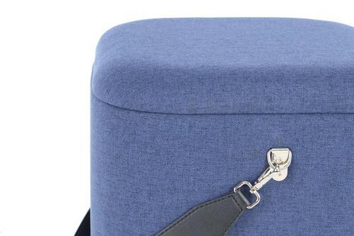SADA TABURETŮ ARABELLA - modrá/černá, Basics, textil/plast (35,5/44/35,5cm)