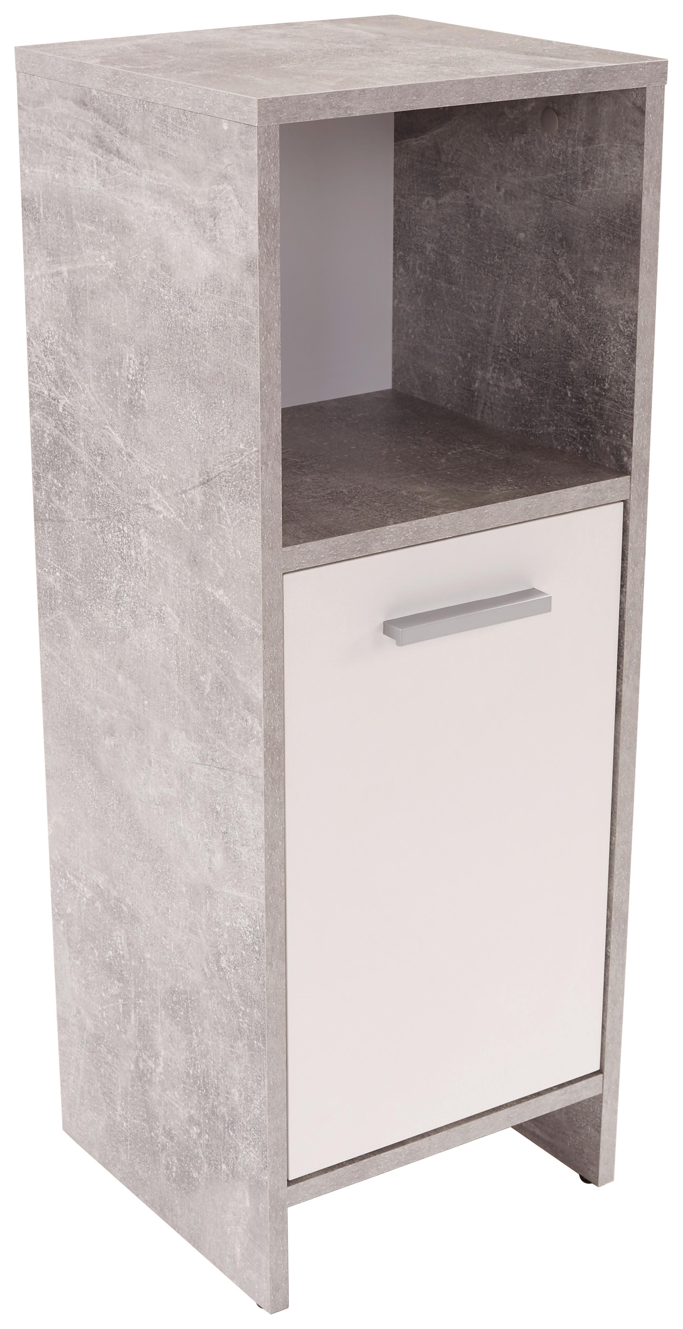 Unterschrank Attack B: 32 cm, Betonoptik/Weiß - Hellgrau/Schwarz, MODERN, Holzwerkstoff (32/82/28cm)