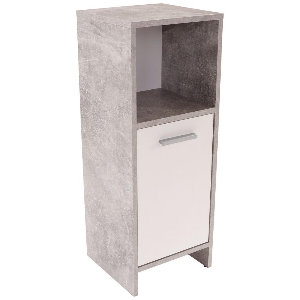 Unterschrank Attack B: 32 cm, Betonoptik/Weiß