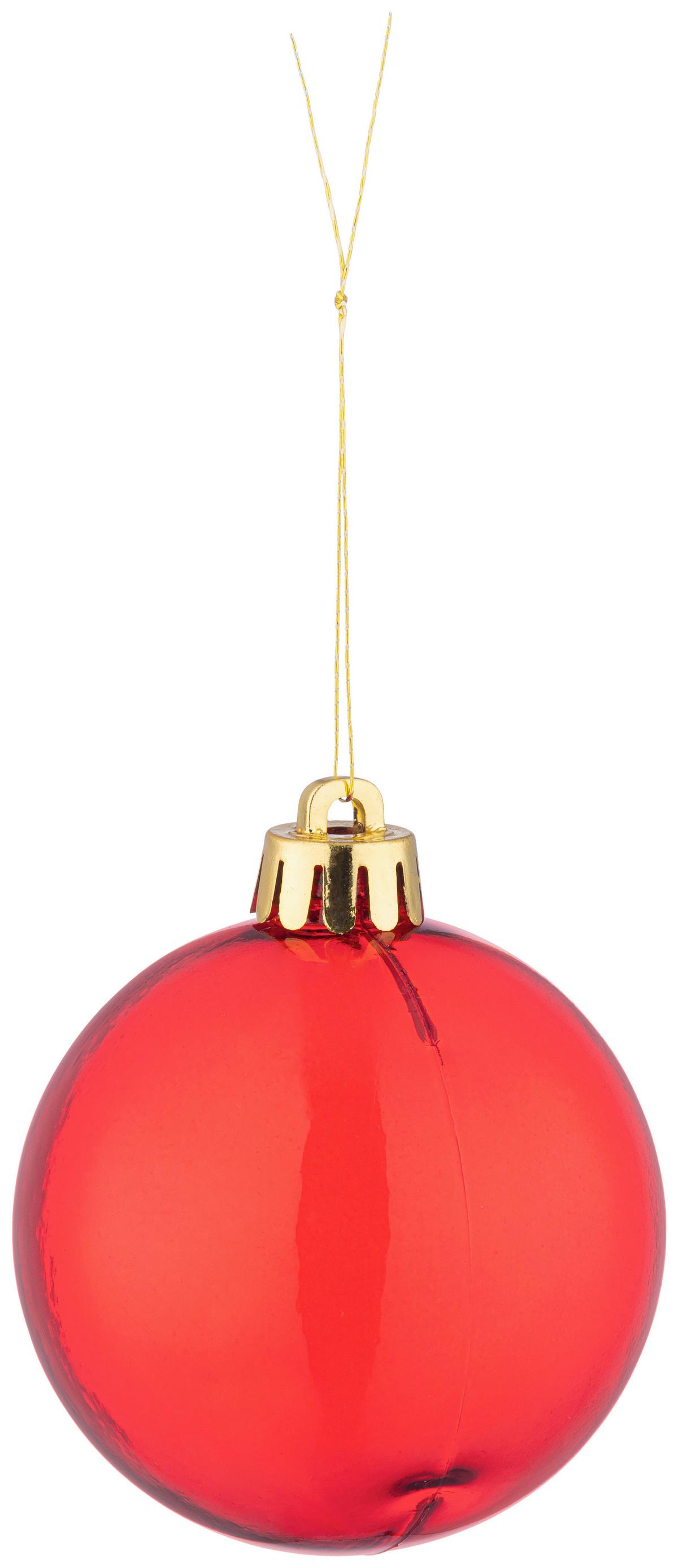 CHRISTBAUMKUGEL-SET Dirk, Rot, 90-teilig - Rot, KONVENTIONELL, Kunststoff - Luca Bessoni