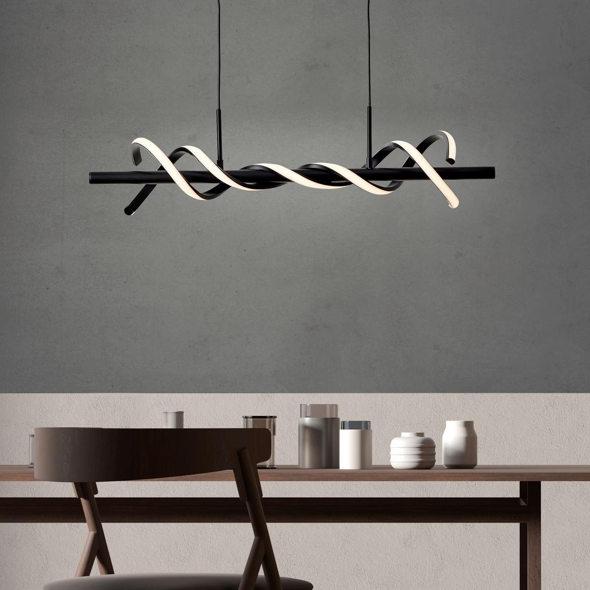 LED-Pendelleuchte G99818/06 Amalie - Schwarz, Design, Kunststoff/Metall (75,5/18/150cm) - Brilliant