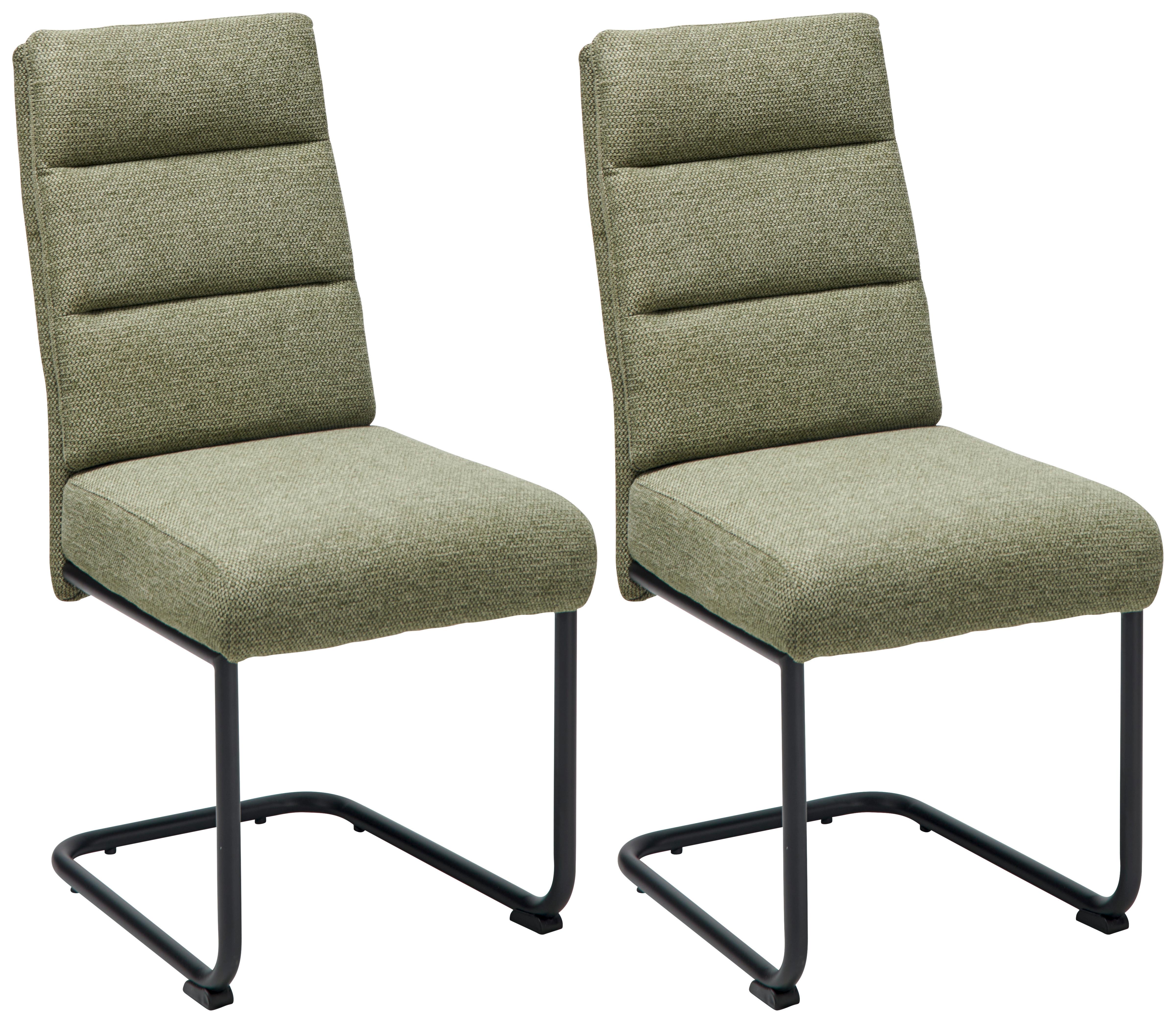 Schwingstuhl-Set Hilal - Schwarz/Grün, LIFESTYLE, Holz/Textil (45/94/62cm) - MID.YOU