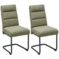 Schwingstuhl-Set Hilal - Schwarz/Grün, LIFESTYLE, Holz/Textil (45/94/62cm) - MID.YOU