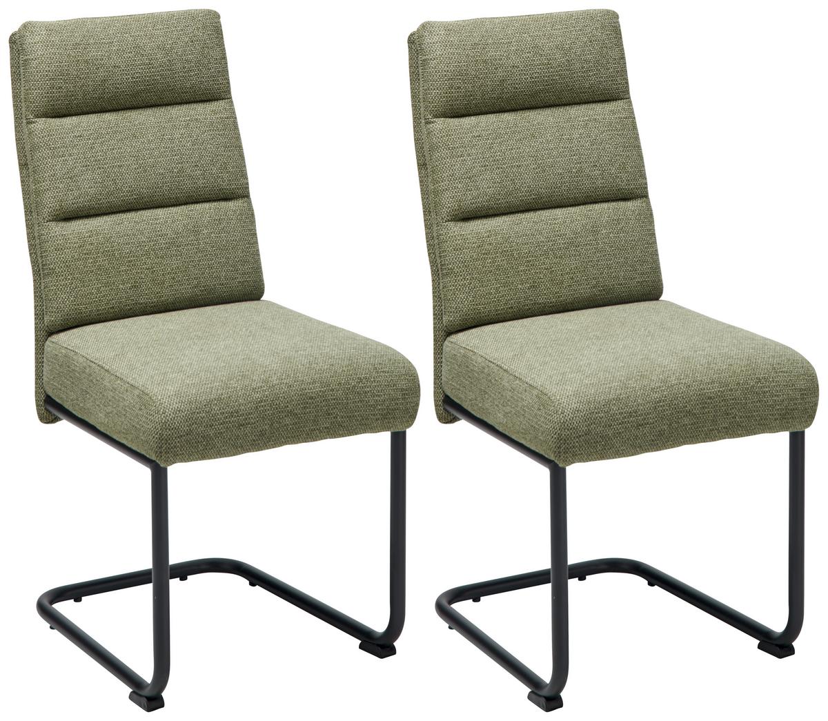 Schwingstuhl-Set Hilal - Schwarz/Grün, LIFESTYLE, Holz/Textil (45/94/62cm) - MID.YOU