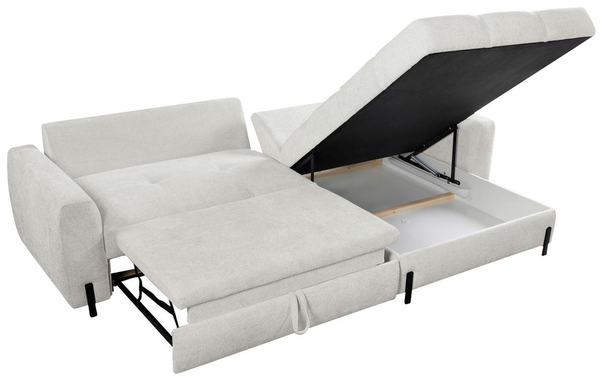 Ecksofa Naomi Beige/Schwarz, 265 cm - Beige/Schwarz, Design, Textil (265/162cm) - MID.YOU
