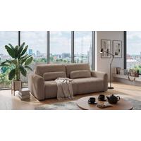 Schlafsofa Bubble 2 Taupe, B: 240cm - Taupe/Schwarz, MODERN, Textil (240/89/122cm) - MID.YOU