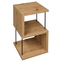 PRÍRUČNÝ STOLÍK STICKS - čierna/farba duba, Modern, kov/kompozitné drevo (33/65/33cm) - Mömax