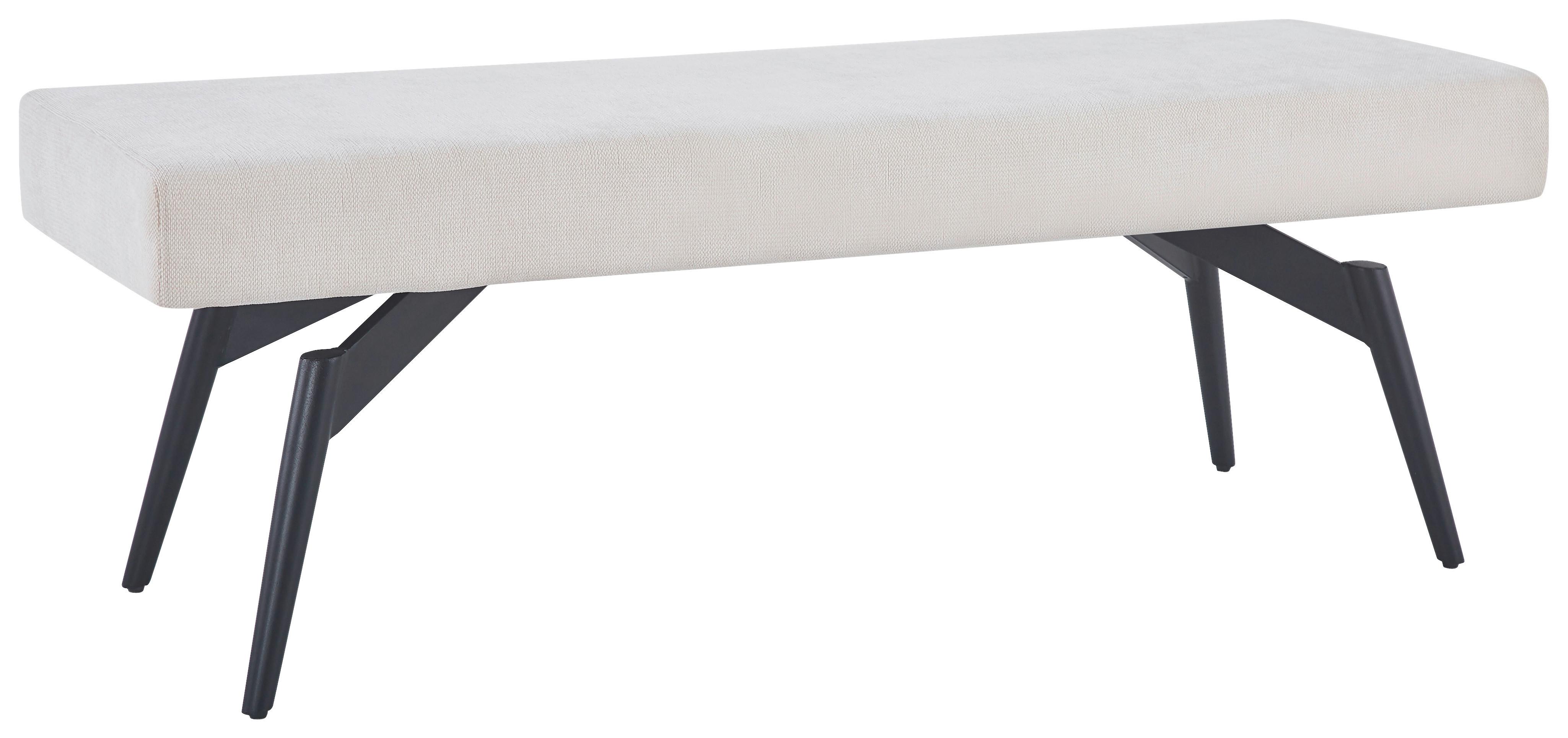 Sitzbank Tinos ohne Lehne Beige, B: 140 cm - Beige/Schwarz, KONVENTIONELL, Textil/Metall (140/49/47cm) - MID.YOU