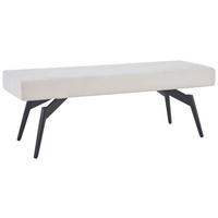 Sitzbank Tinos ohne Lehne Beige, B: 140 cm - Beige/Schwarz, KONVENTIONELL, Textil/Metall (140/49/47cm) - MID.YOU