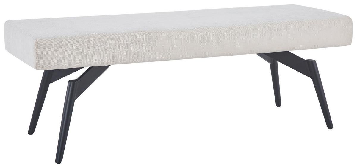 Sitzbank Tinos ohne Lehne Beige, B: 140 cm - Beige/Schwarz, KONVENTIONELL, Textil/Metall (140/49/47cm) - MID.YOU