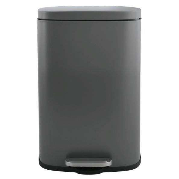Treteimer Akira 30l Schwarz Metall LxBxH: 34,3x23,5x62,9 - Dunkelgrau/Schwarz, Basics, Kunststoff/Metall (34,3/23,5/62,9cm) - Spirella