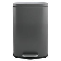 Treteimer Akira 30l Schwarz Metall LxBxH: 34,3x23,5x62,9 - Dunkelgrau/Schwarz, Basics, Kunststoff/Metall (34,3/23,5/62,9cm) - Spirella
