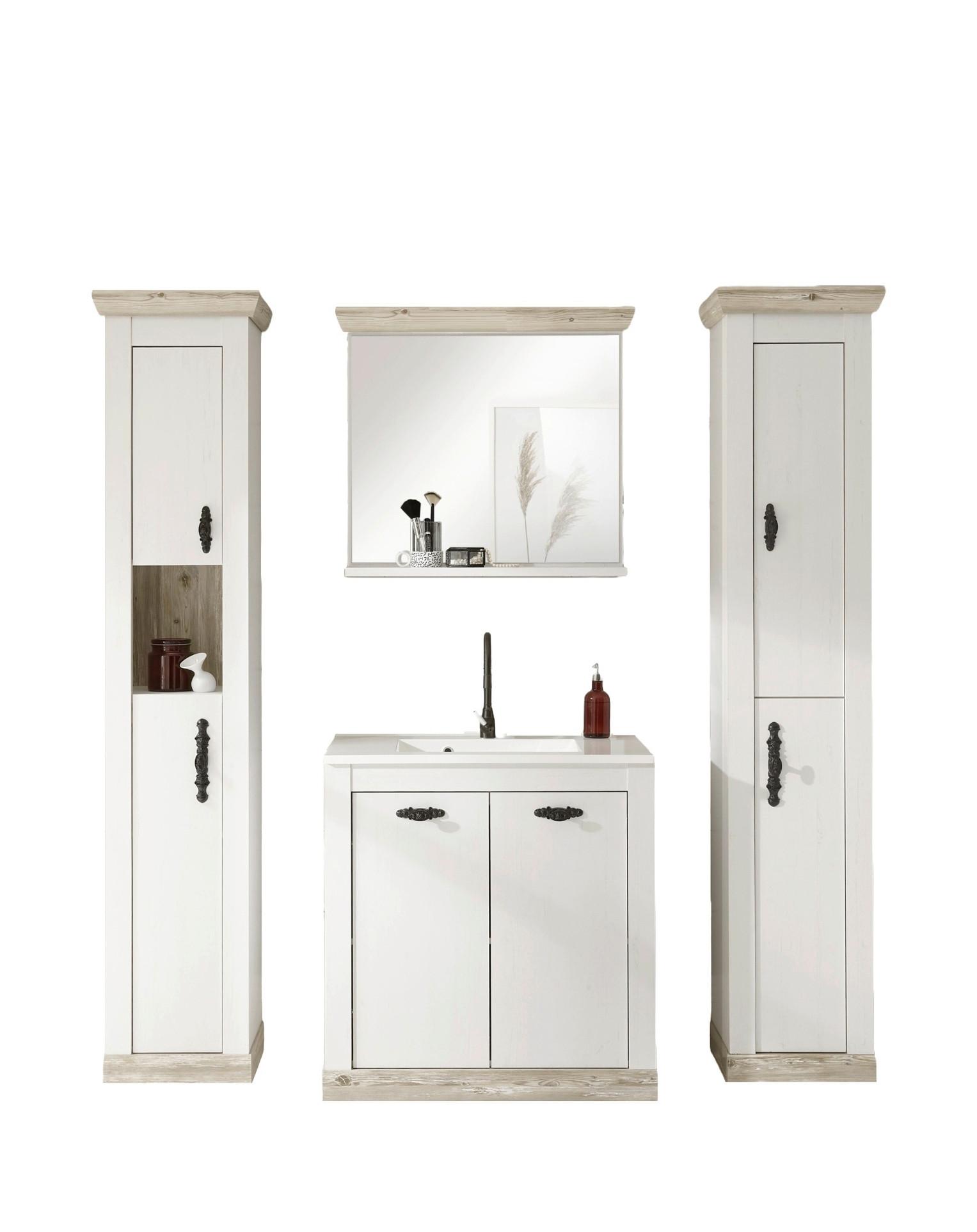 Badezimmer Florenz Pinienfarben B: 205cm - Pinienfarben, Design, Naturmaterialien/Holzwerkstoff (205/200/46cm) - MID.YOU