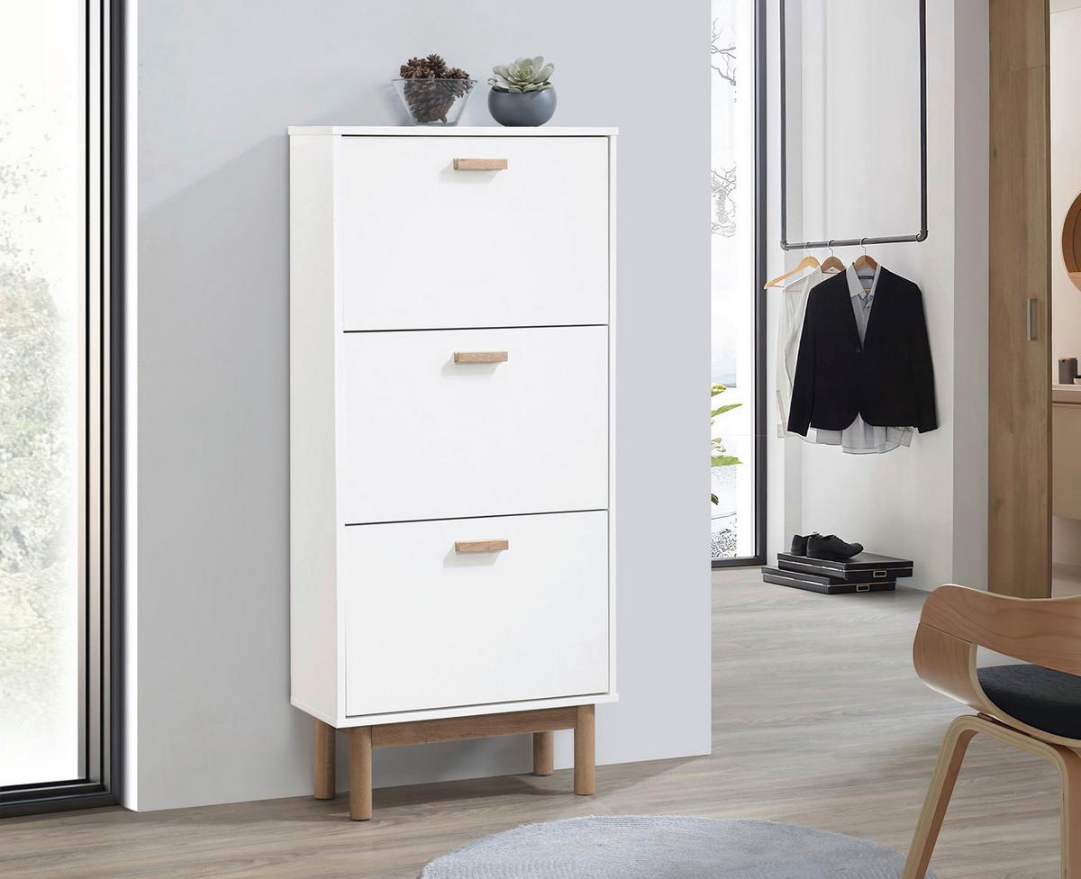 Schukipper Melanie Weiß/eiche Dekor B: 58 Cm - Eichefarben/Weiß, Design, Holzwerkstoff (58/131/25cm) - MID.YOU