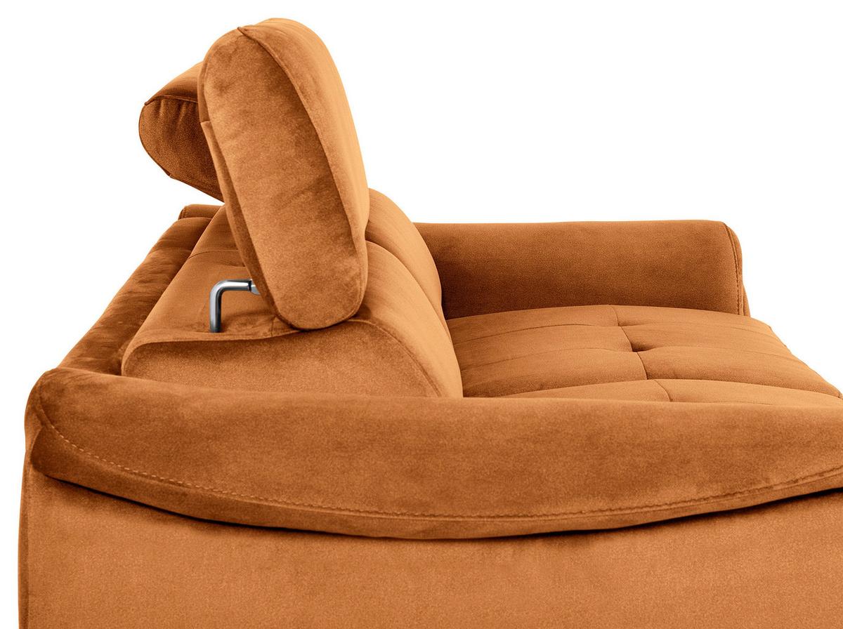 Schlafsofa Pafos Cognac B: 203 cm - Chromfarben/Cognac, Design, Textil (203/77-98/103cm) - MID.YOU