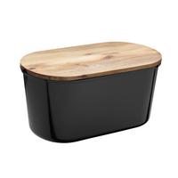 Brotbox Echtwerk Fresh - Schwarz/Akaziefarben, Trend, Holz/Kunststoff (37/21,5/17,2cm) - Echtwerk