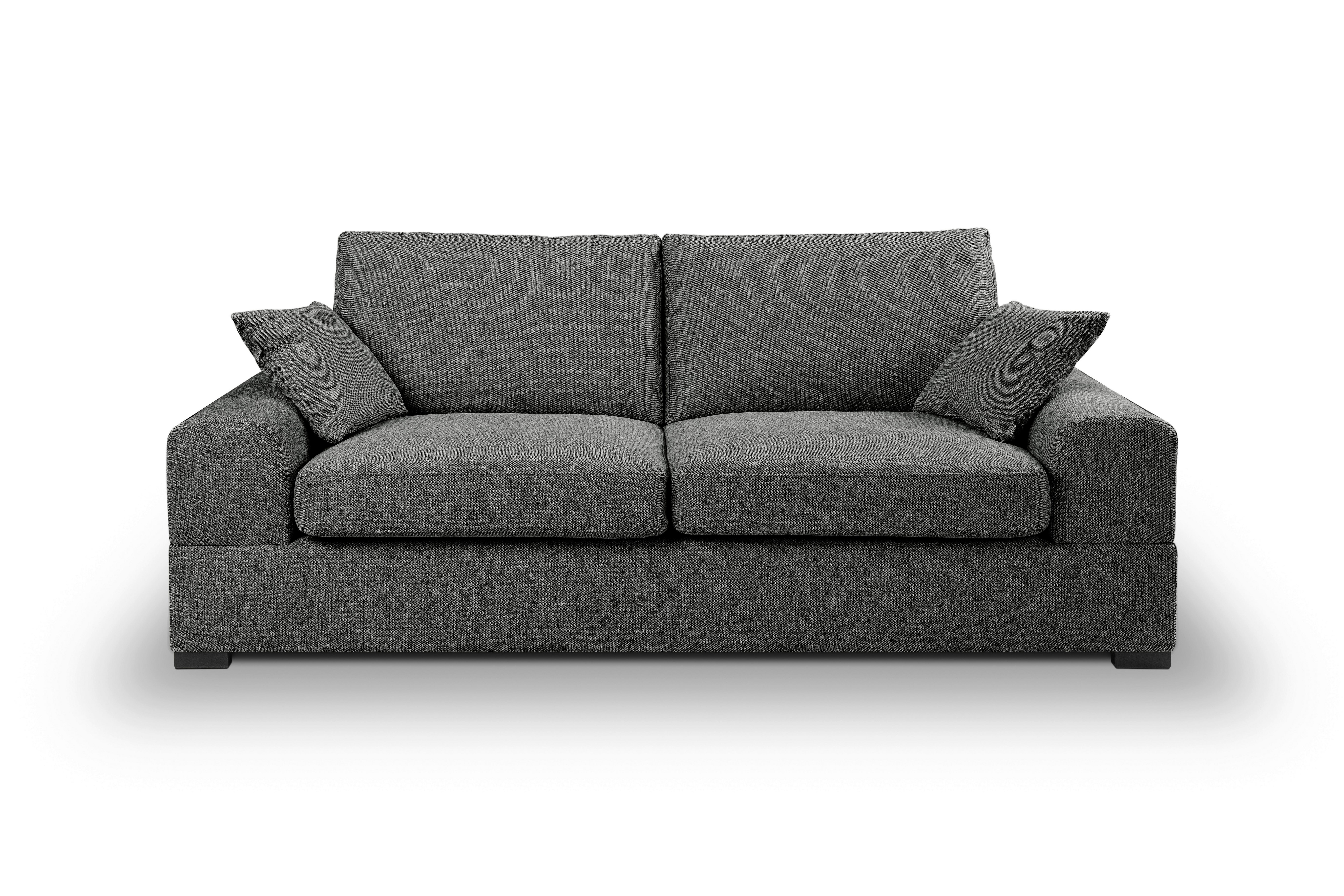 3-sitzer-sofa Veda Grau S: 221x93cm - Schwarz/Grau, Basics, Textil (221/93cm) - MID.YOU
