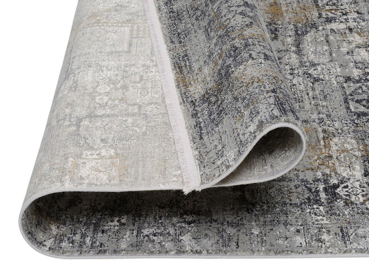Teppich Läufer Grau/Gold Sinfonia 80x250 cm - Goldfarben/Grau, Design, Textil (80/250cm) - Musterring