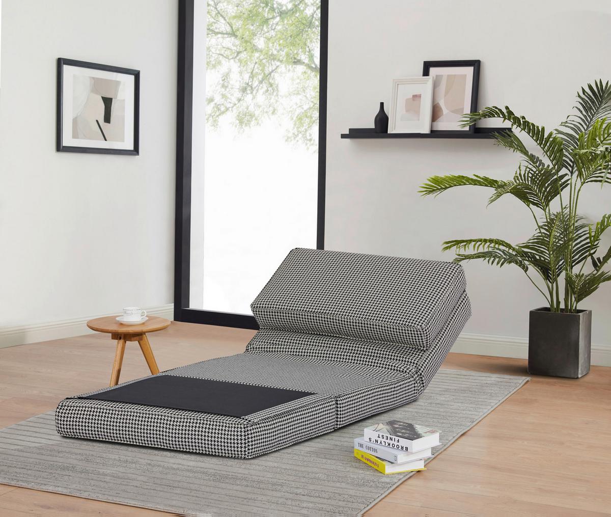 Schlafsessel Luc - Schwarz/Weiß, MODERN, Textil (74/61,5/80cm) - MID.YOU